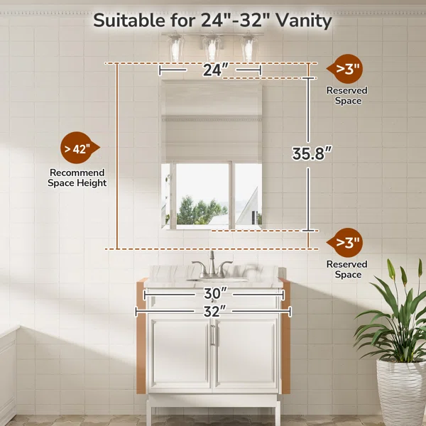 Janica Shatterproof Beveled Frameless Bathroom Vanity Mirror - Image 3