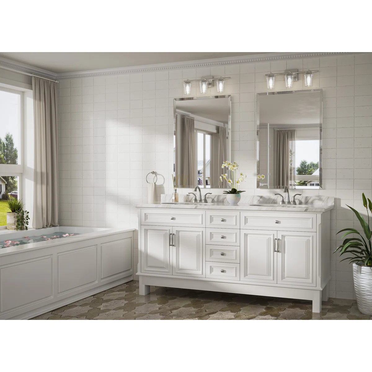 Janica Shatterproof Beveled Frameless Bathroom Vanity Mirror - Image 2